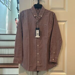 Boys Vineyard Vines Long sleeve Gingham Buttondown - crimson